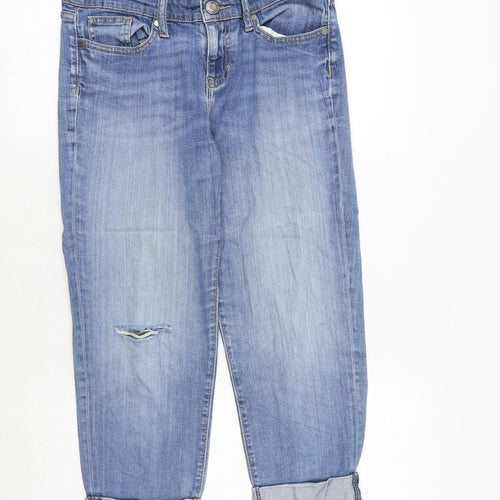 Gap Womens Blue Cotton Straight Jeans Size 6 Regular Zip