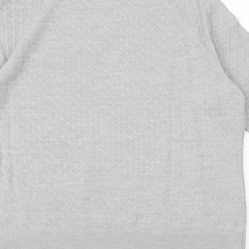 Marks and Spencer Womens Grey Round Neck Acrylic Pullover Jumper Size 14