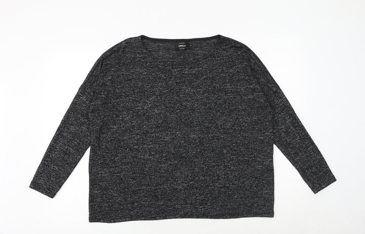 Only Womens Black V-Neck Viscose Pullover Jumper Size S