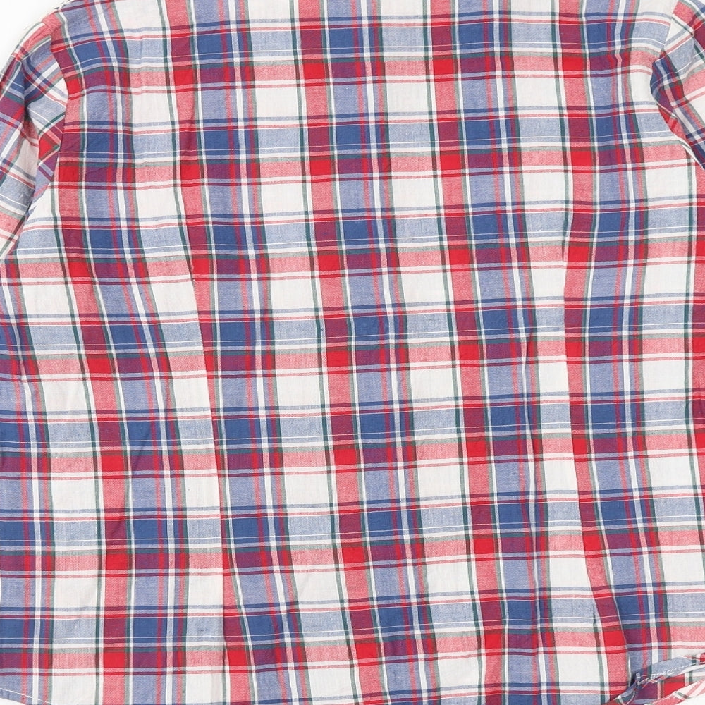 Select Womens Multicoloured Plaid 100% Cotton Basic Button-Up Size 12 Collared - Lace Details