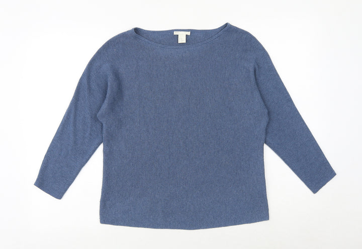 H&M Womens Blue Round Neck Polyester Pullover Jumper Size XS