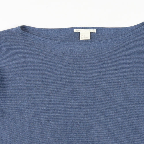 H&M Womens Blue Round Neck Polyester Pullover Jumper Size XS