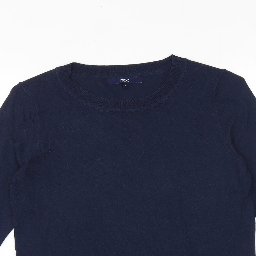 NEXT Womens Blue Round Neck Cotton Pullover Jumper Size 6