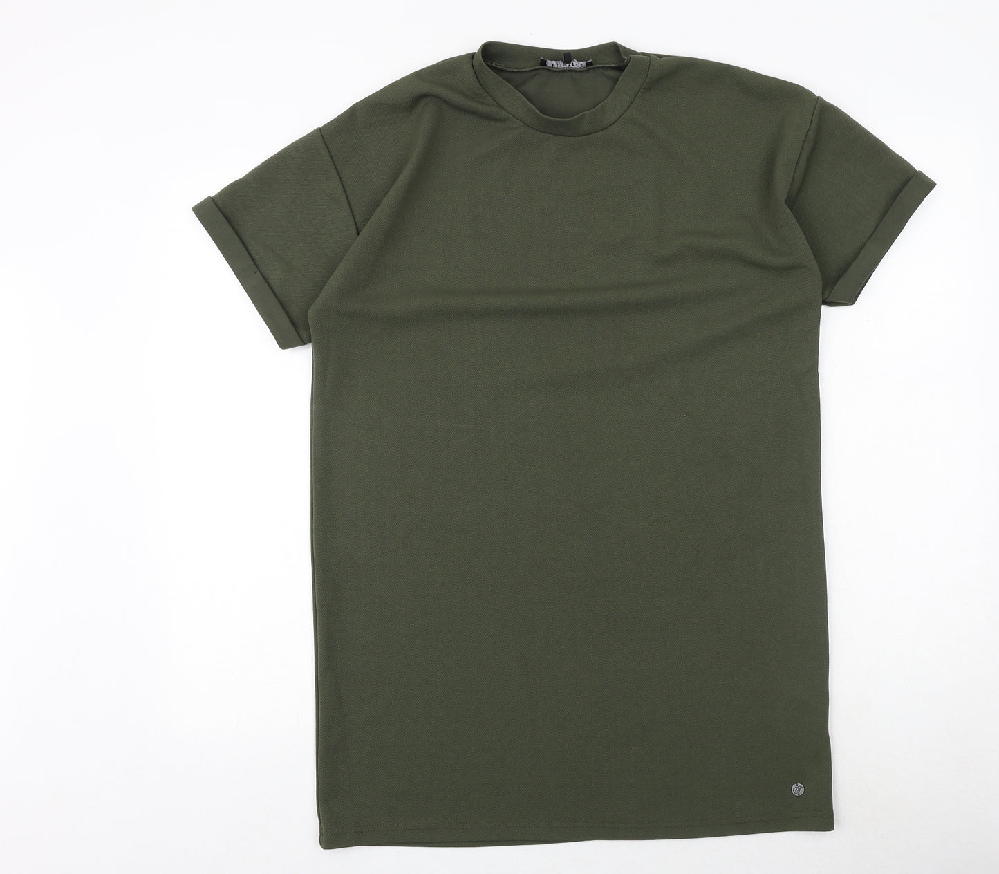 Firetrap Mens Green Polyester T-Shirt Size S Round Neck