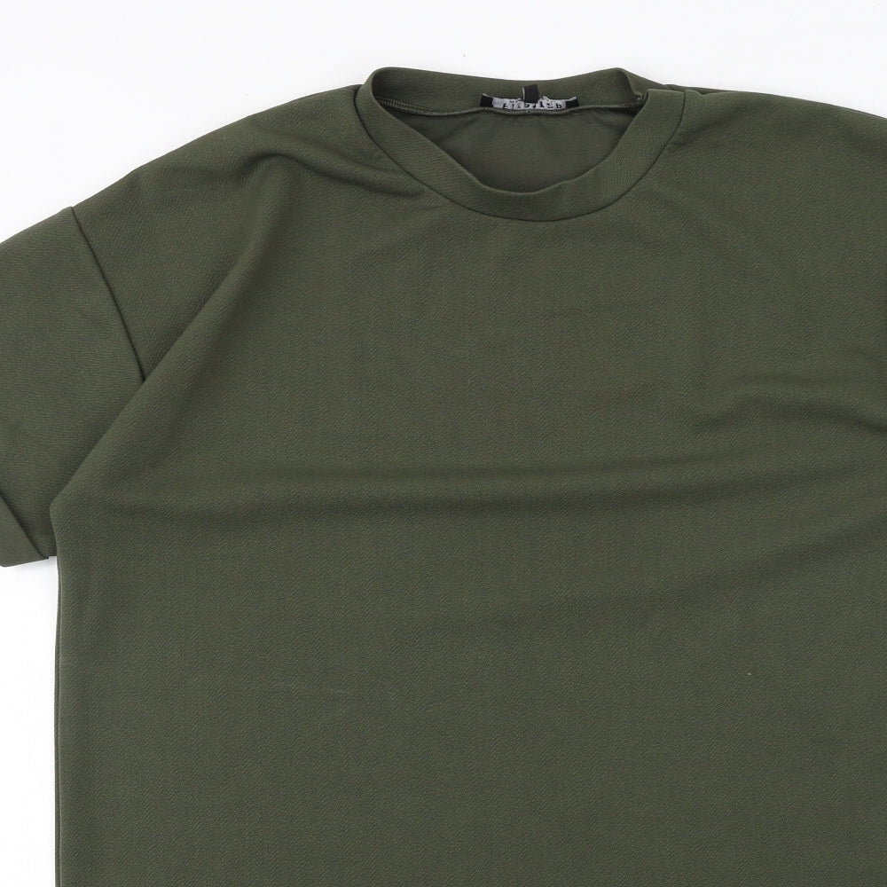 Firetrap Mens Green Polyester T-Shirt Size S Round Neck