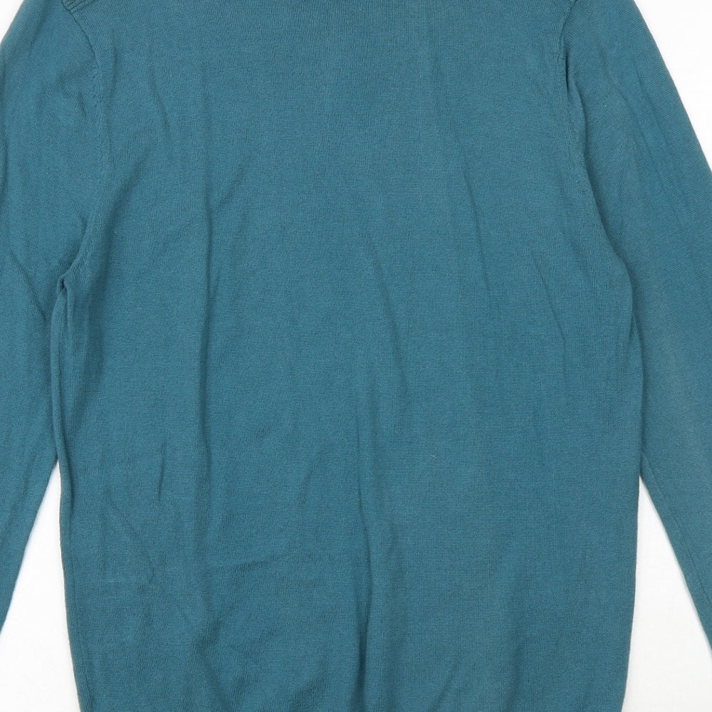 Burton Mens Green Round Neck Cotton Pullover Jumper Size M Long Sleeve