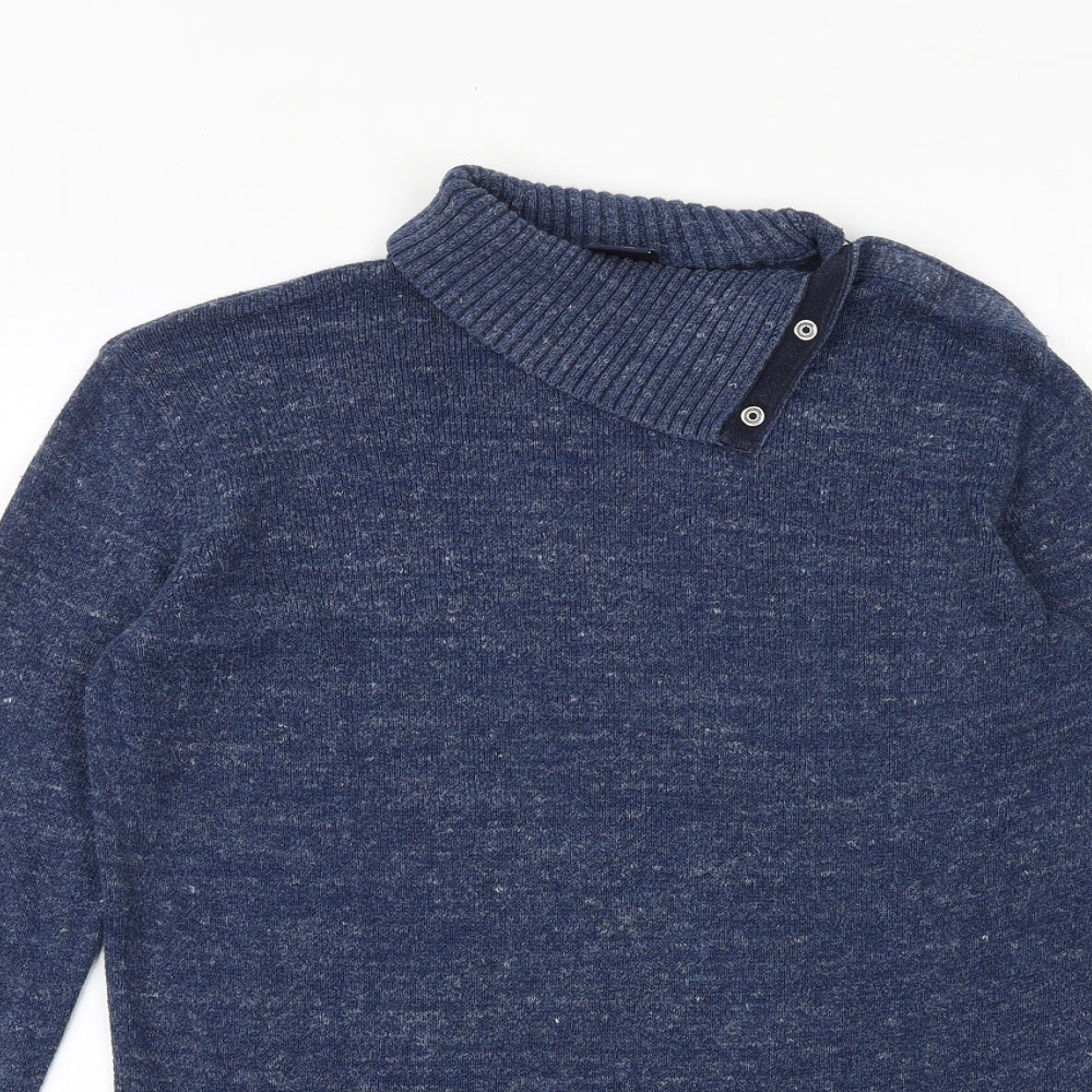 Gap Mens Blue Round Neck Cotton Pullover Jumper Size XS Long Sleeve