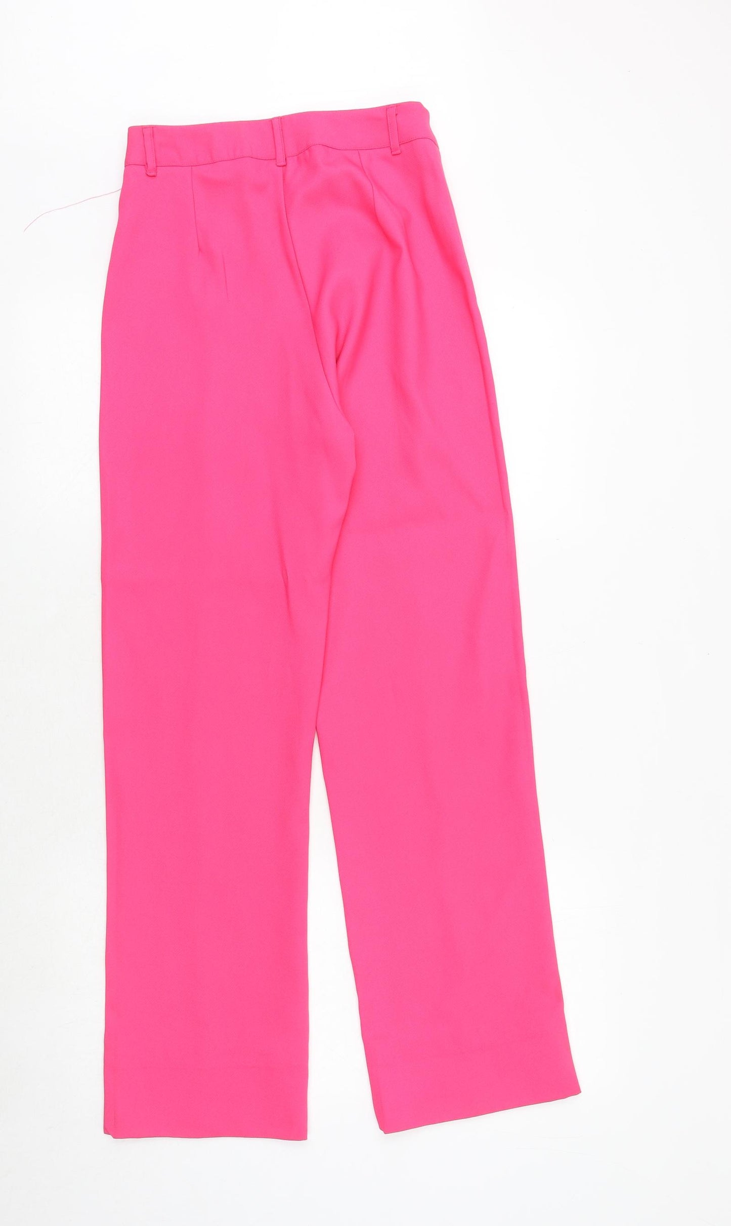 PRETTYLITTLETHING Womens Pink Polyester Windbreaker Trousers Size 6 Regular Zip