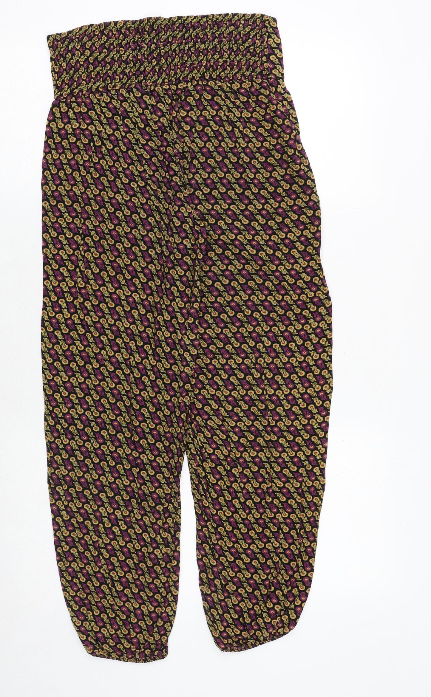 NEXT Womens Multicoloured Geometric Viscose Harem Trousers Size 8 Regular