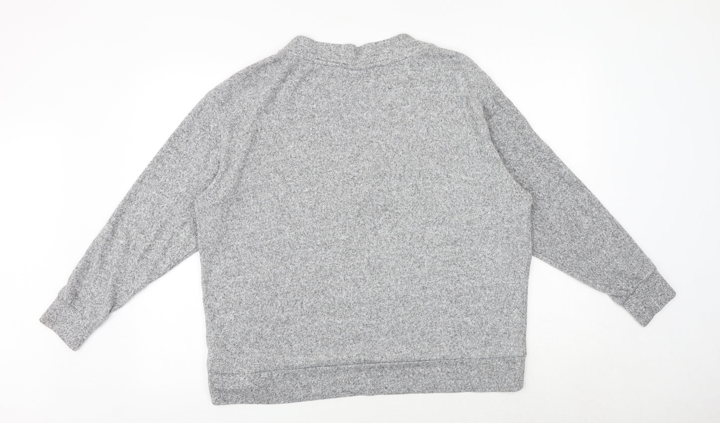 H&M Womens Grey V-Neck Viscose Pullover Jumper Size L