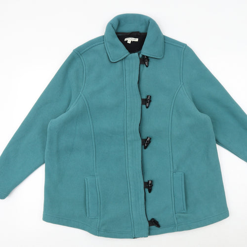 Tommy & Kate Womens Green Jacket Size 14 Hook & Loop