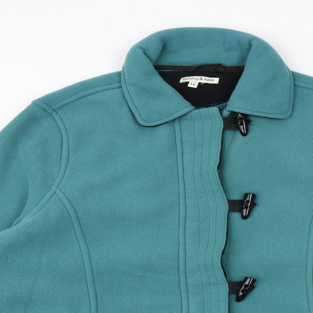 Tommy & Kate Womens Green Jacket Size 14 Hook & Loop