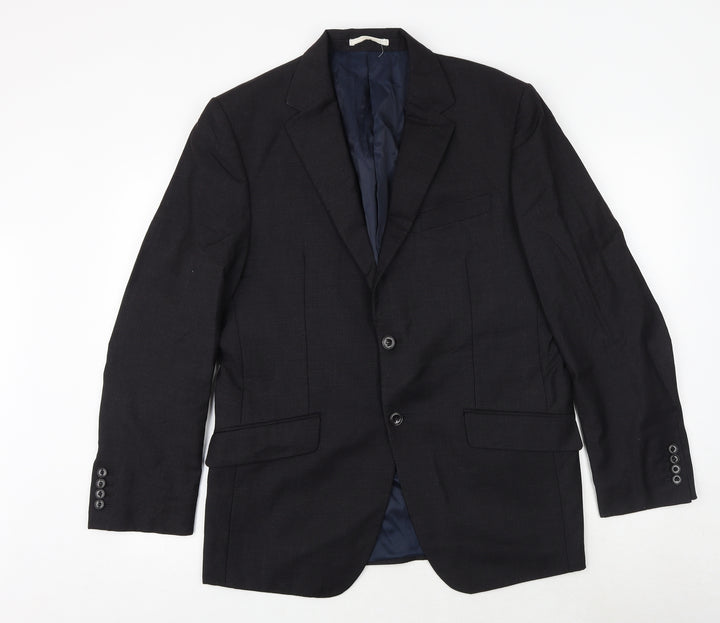 Marks and Spencer Mens Black Wool Jacket Suit Jacket Size 40 Regular
