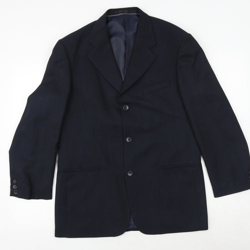 ARMANDO Mens Blue Polyester Jacket Suit Jacket Size 38 Regular