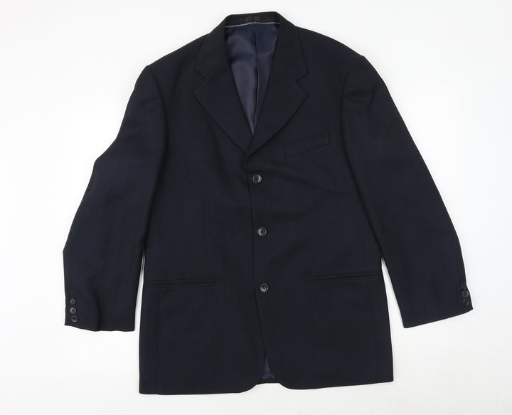 ARMANDO Mens Blue Polyester Jacket Suit Jacket Size 38 Regular