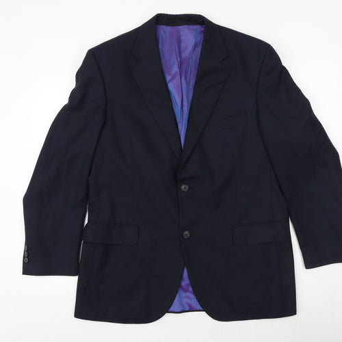 hasp Mens Blue Polyester Jacket Suit Jacket Size 42 Regular