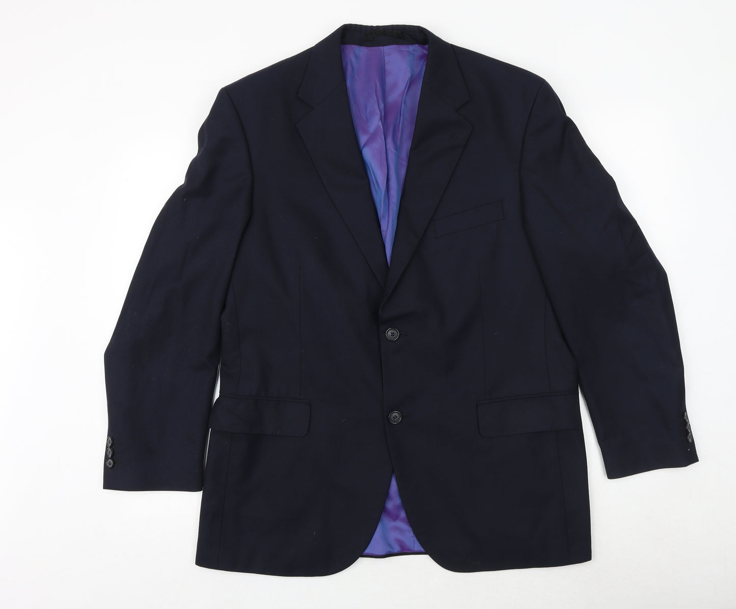 hasp Mens Blue Polyester Jacket Suit Jacket Size 42 Regular