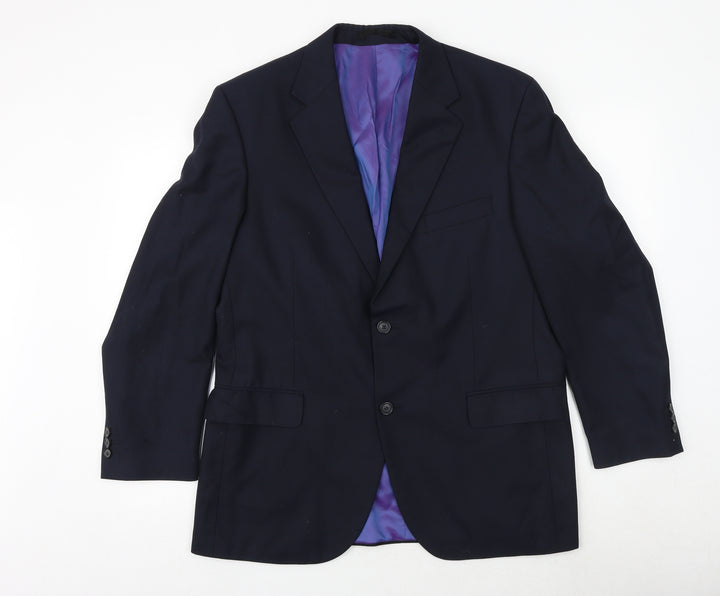 hasp Mens Blue Polyester Jacket Suit Jacket Size 42 Regular