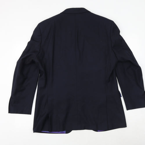 hasp Mens Blue Polyester Jacket Suit Jacket Size 42 Regular