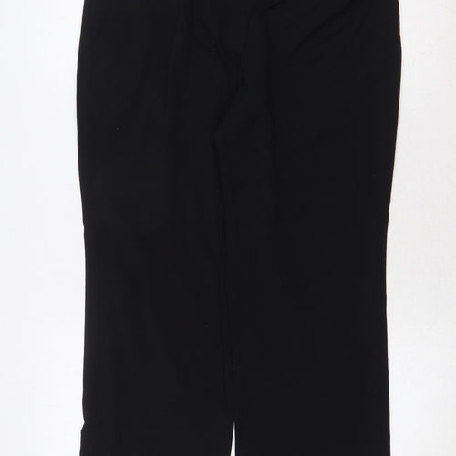 Marks and Spencer Womens Black Polyester Dress Pants Trousers Size 14 Regular Zip