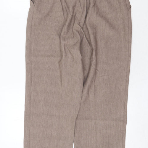 Marks and Spencer Womens Beige Polyester Trousers Size 12 Regular