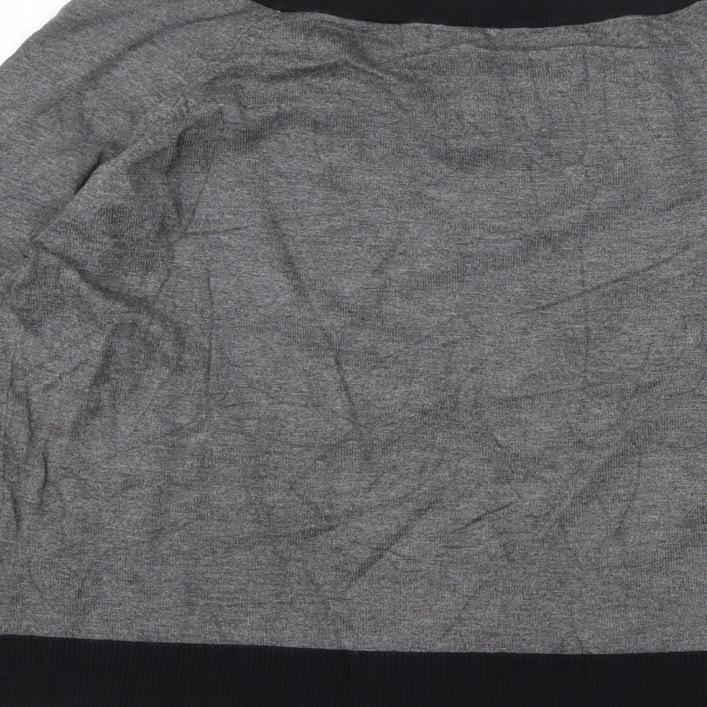 M&Co Womens Grey Boat Neck Viscose Pullover Jumper Size L
