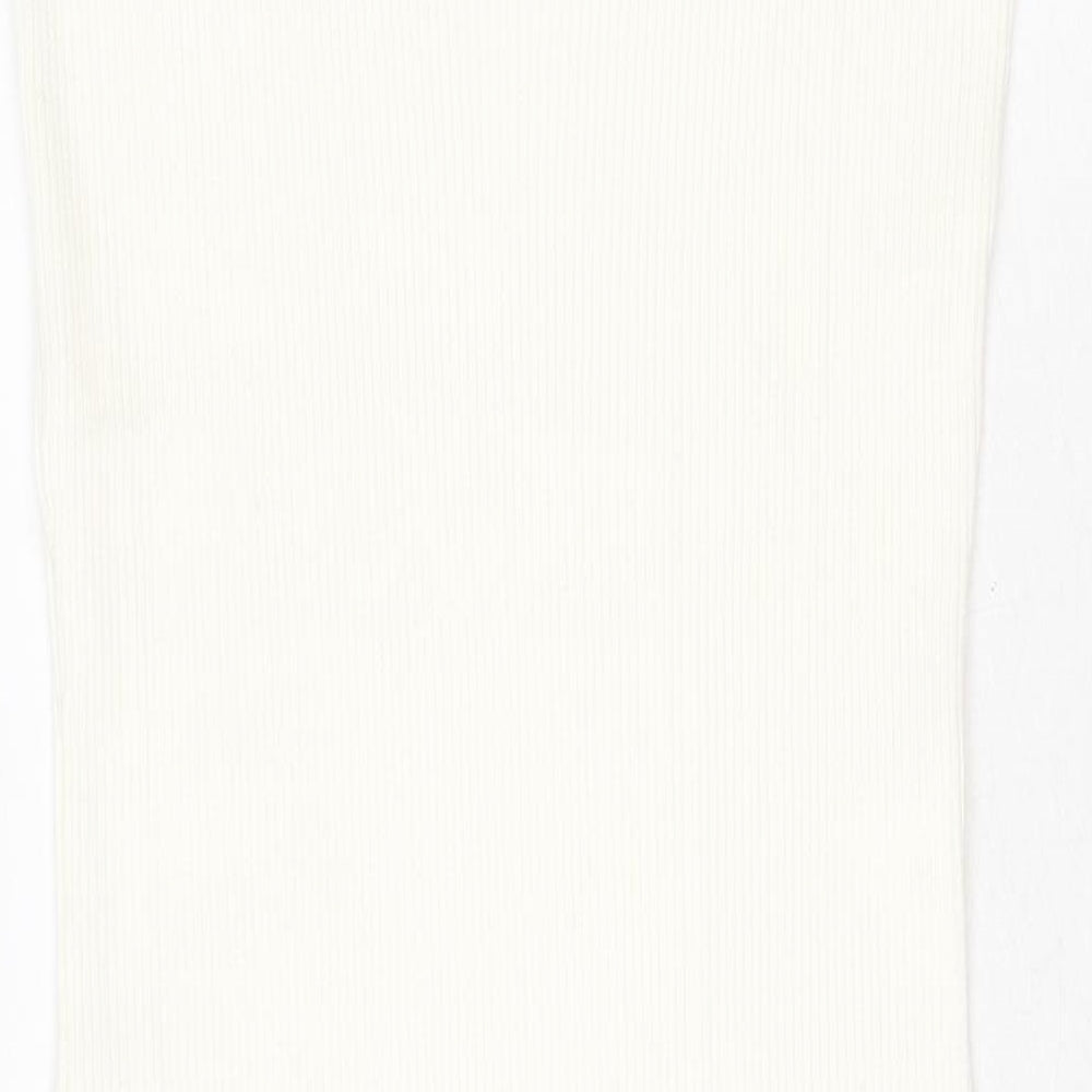 Noisy may Womens White Viscose Bodycon Size M Round Neck Pullover