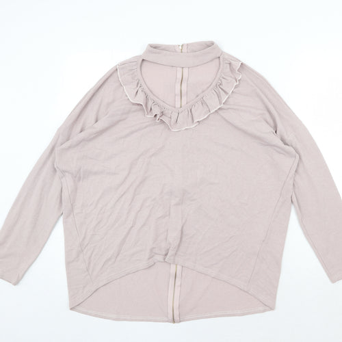 Quiz Womens Pink Round Neck Viscose Pullover Jumper Size M - Cut Out