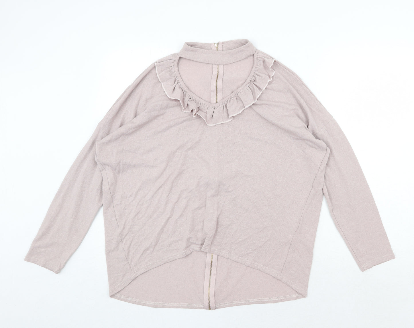 Quiz Womens Pink Round Neck Viscose Pullover Jumper Size M - Cut Out