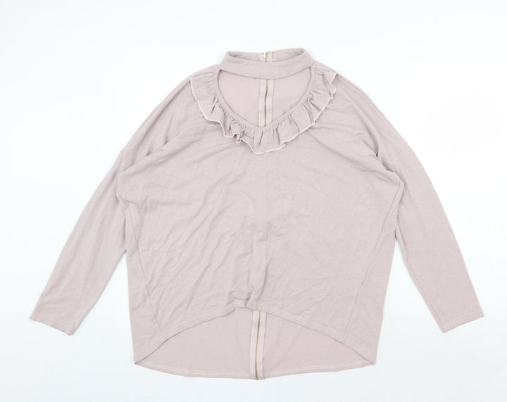 Quiz Womens Pink Round Neck Viscose Pullover Jumper Size M - Cut Out