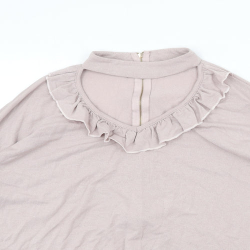 Quiz Womens Pink Round Neck Viscose Pullover Jumper Size M - Cut Out