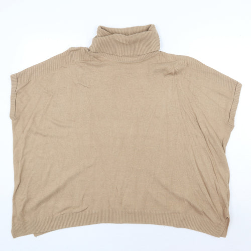 New Look Womens Beige Roll Neck Viscose Pullover Jumper Size S