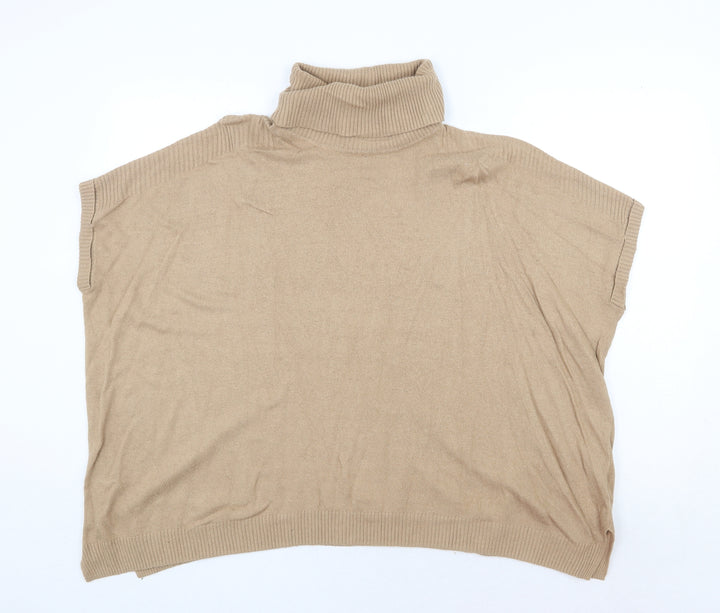 New Look Womens Beige Roll Neck Viscose Pullover Jumper Size S