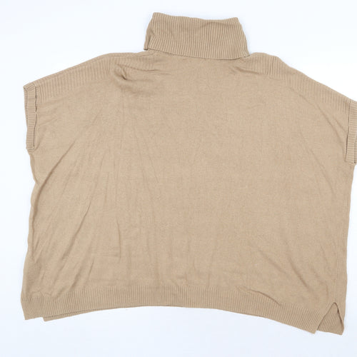 New Look Womens Beige Roll Neck Viscose Pullover Jumper Size S
