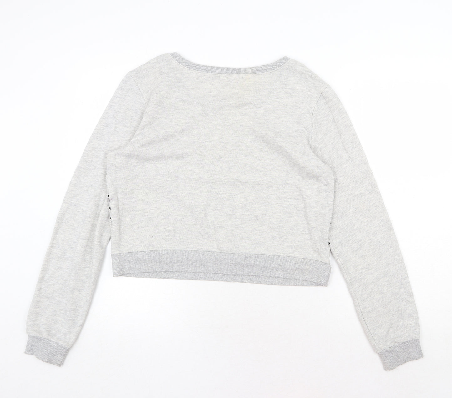 FOREVER 21 Womens Grey Geometric Cotton Pullover Sweatshirt Size L Pullover