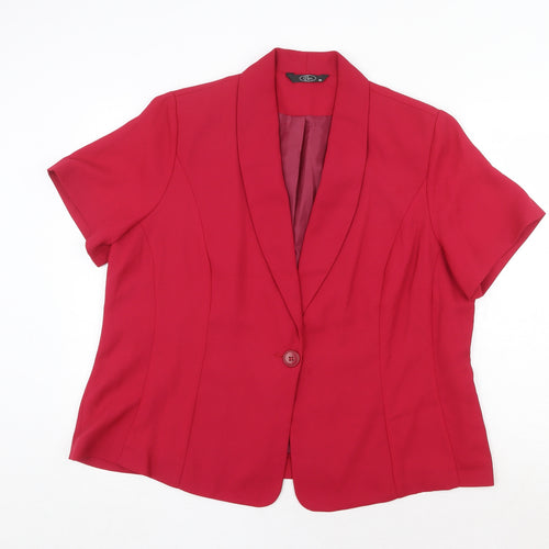 Bonmarché Womens Pink Jacket Blazer Size 20 Button