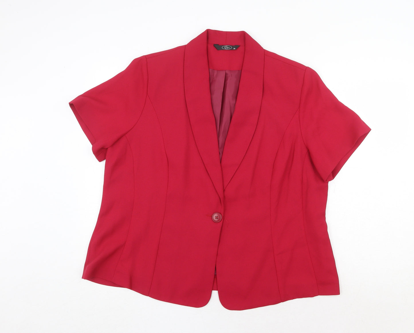 Bonmarché Womens Pink Jacket Blazer Size 20 Button
