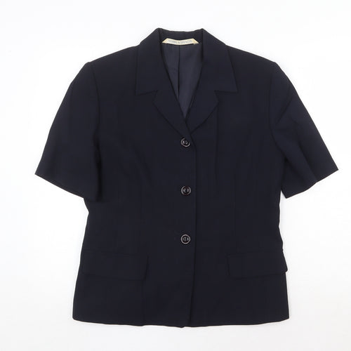 Marks and Spencer Womens Blue Jacket Blazer Size 12 Button