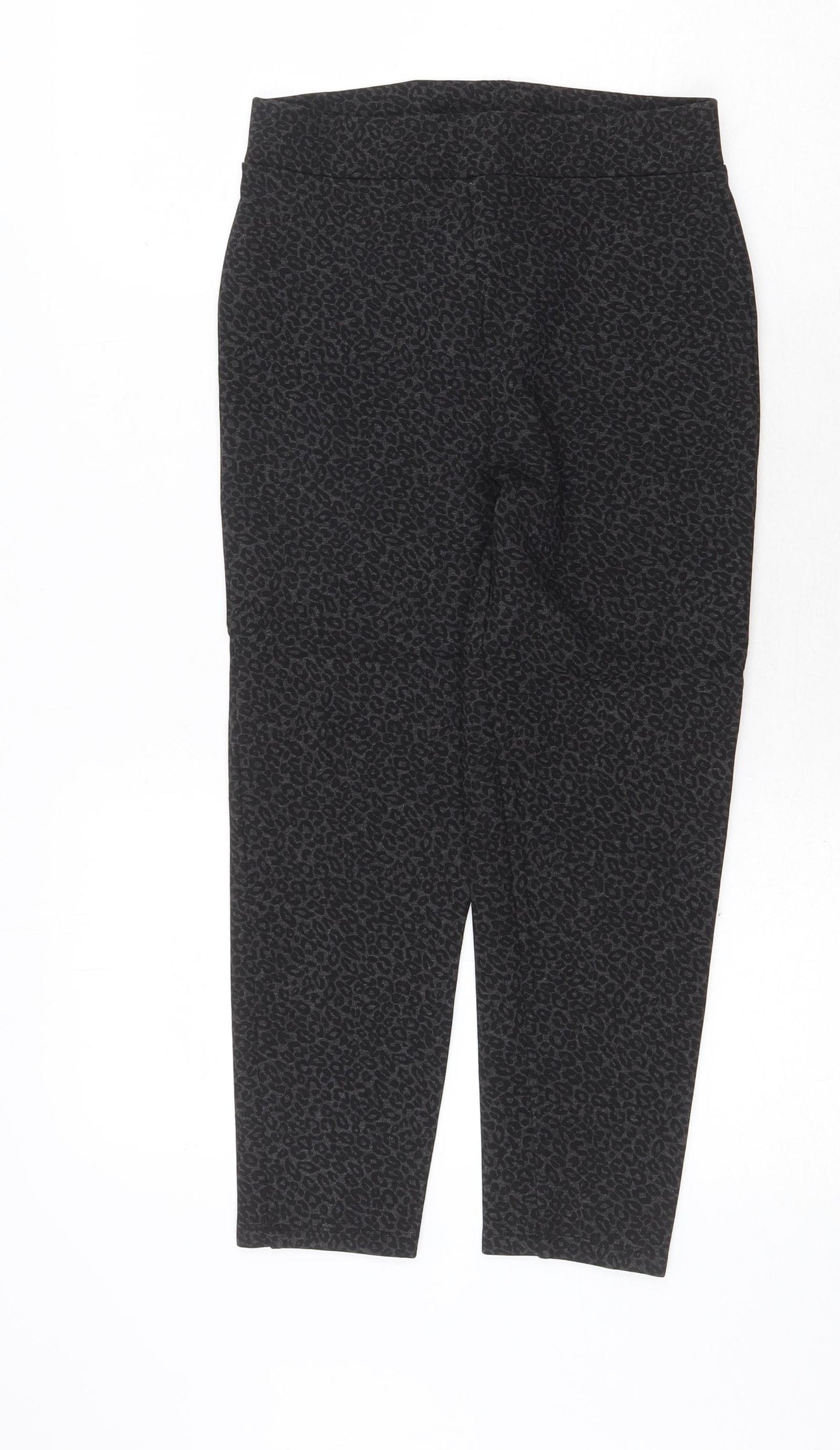 Marks and Spencer Womens Grey Animal Print Viscose Carrot Leggings Size 8 - Leopard Pattern
