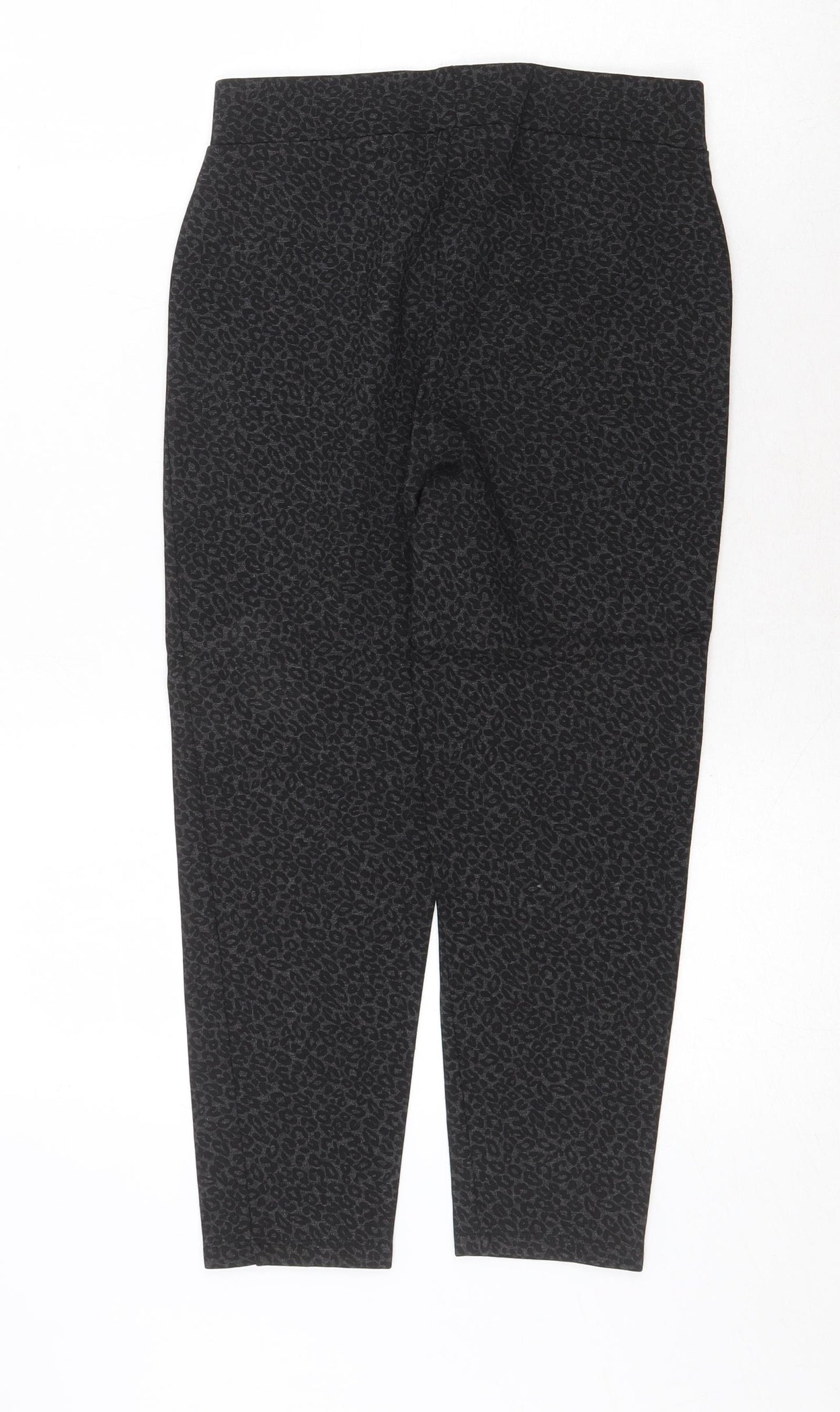 Marks and Spencer Womens Grey Animal Print Viscose Carrot Leggings Size 8 - Leopard Pattern