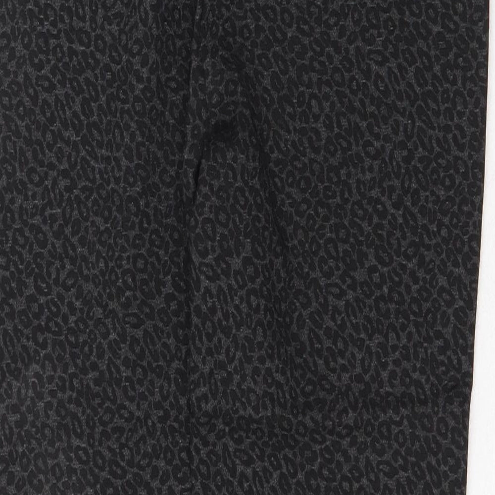 Marks and Spencer Womens Grey Animal Print Viscose Carrot Leggings Size 8 - Leopard Pattern