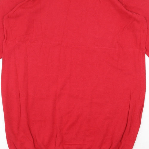 South Womens Red Boat Neck Cotton Pullover Jumper Size 16