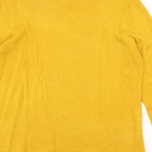 Bonmarché Womens Yellow Round Neck Acrylic Pullover Jumper Size 12
