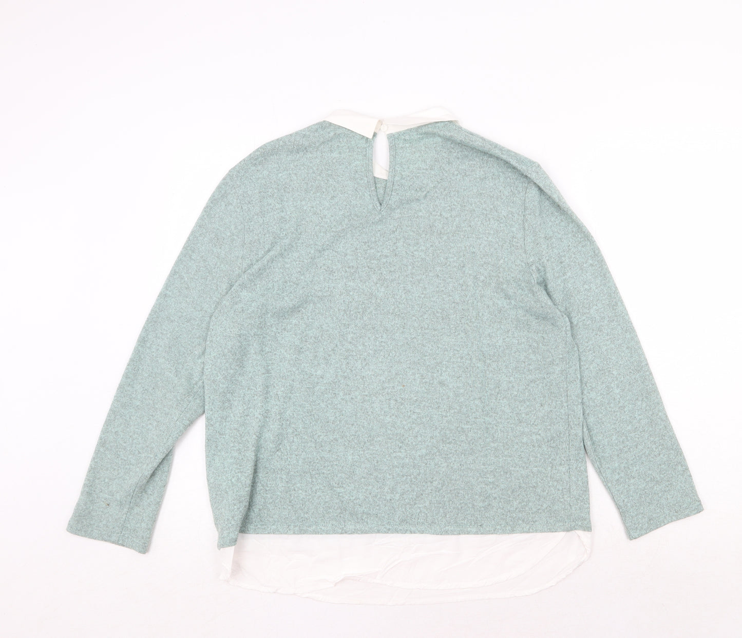 Jacqueline De Yong Womens Green Collared Viscose Pullover Jumper Size L
