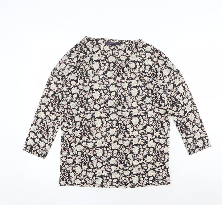 Marks and Spencer Womens Multicoloured Geometric Polyester Basic Blouse Size 8 Round Neck