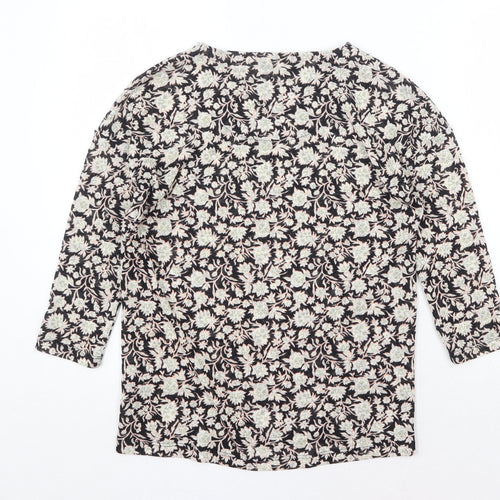 Marks and Spencer Womens Multicoloured Geometric Polyester Basic Blouse Size 8 Round Neck