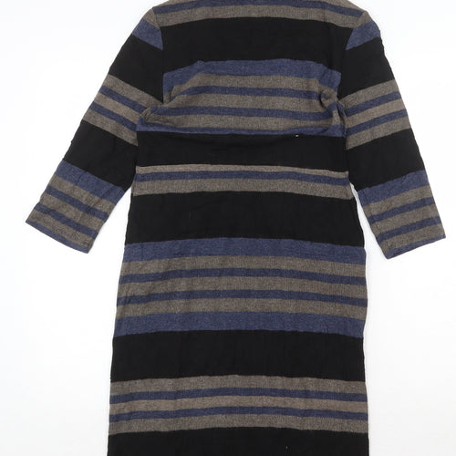 Kaliko Womens Multicoloured Striped Viscose Jumper Dress Size 10 Round Neck Pullover