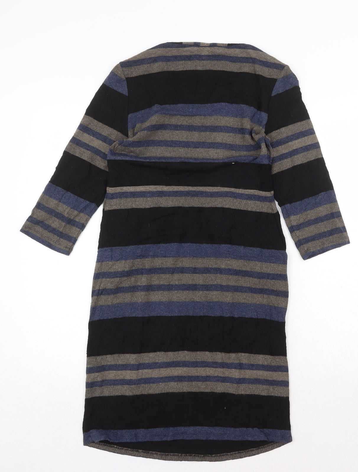 Kaliko Womens Multicoloured Striped Viscose Jumper Dress Size 10 Round Neck Pullover