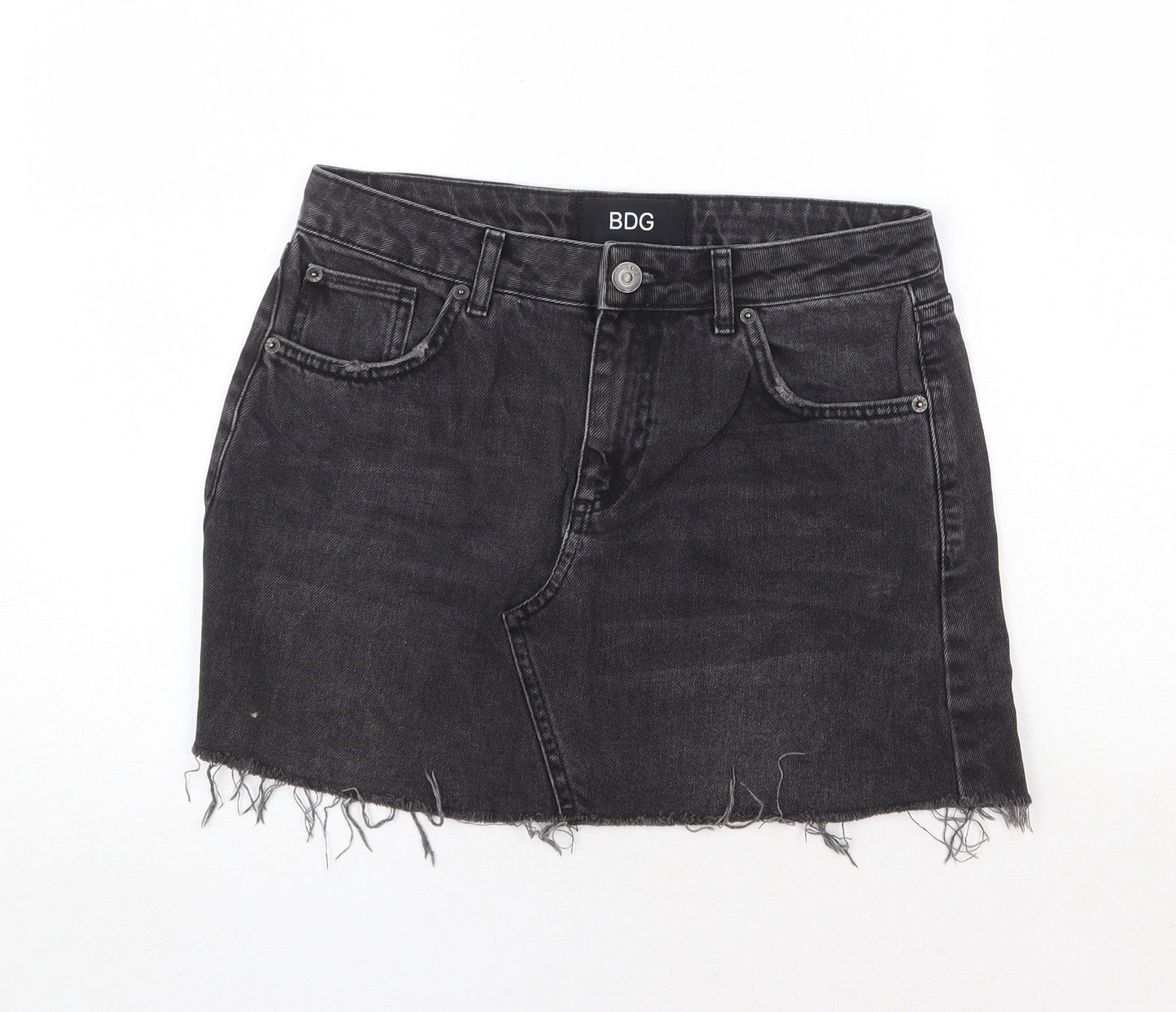 BDG Womens Grey Cotton Mini Skirt Size M Zip