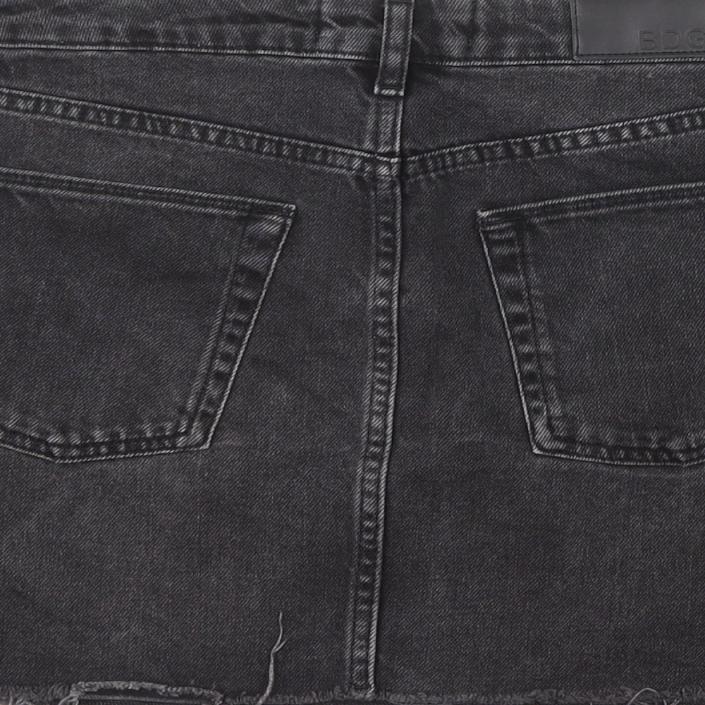 BDG Womens Grey Cotton Mini Skirt Size M Zip